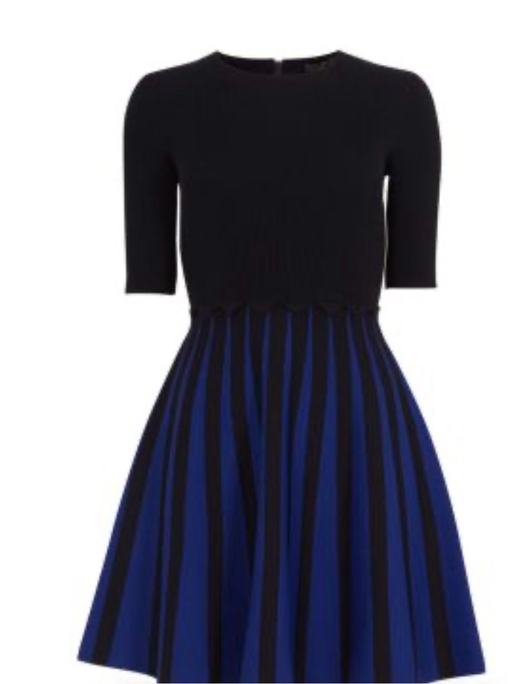 Ted Baker Salyee Knitted Skater Dress Navy Blue Black | Size 3 (US 8 )